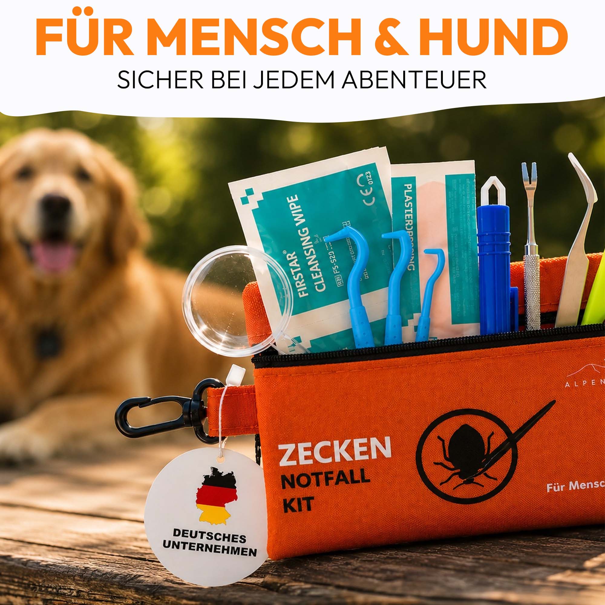 Alpenstern - Zeckenset für Mensch & Tier – Zeckenentferner & Notfallkit