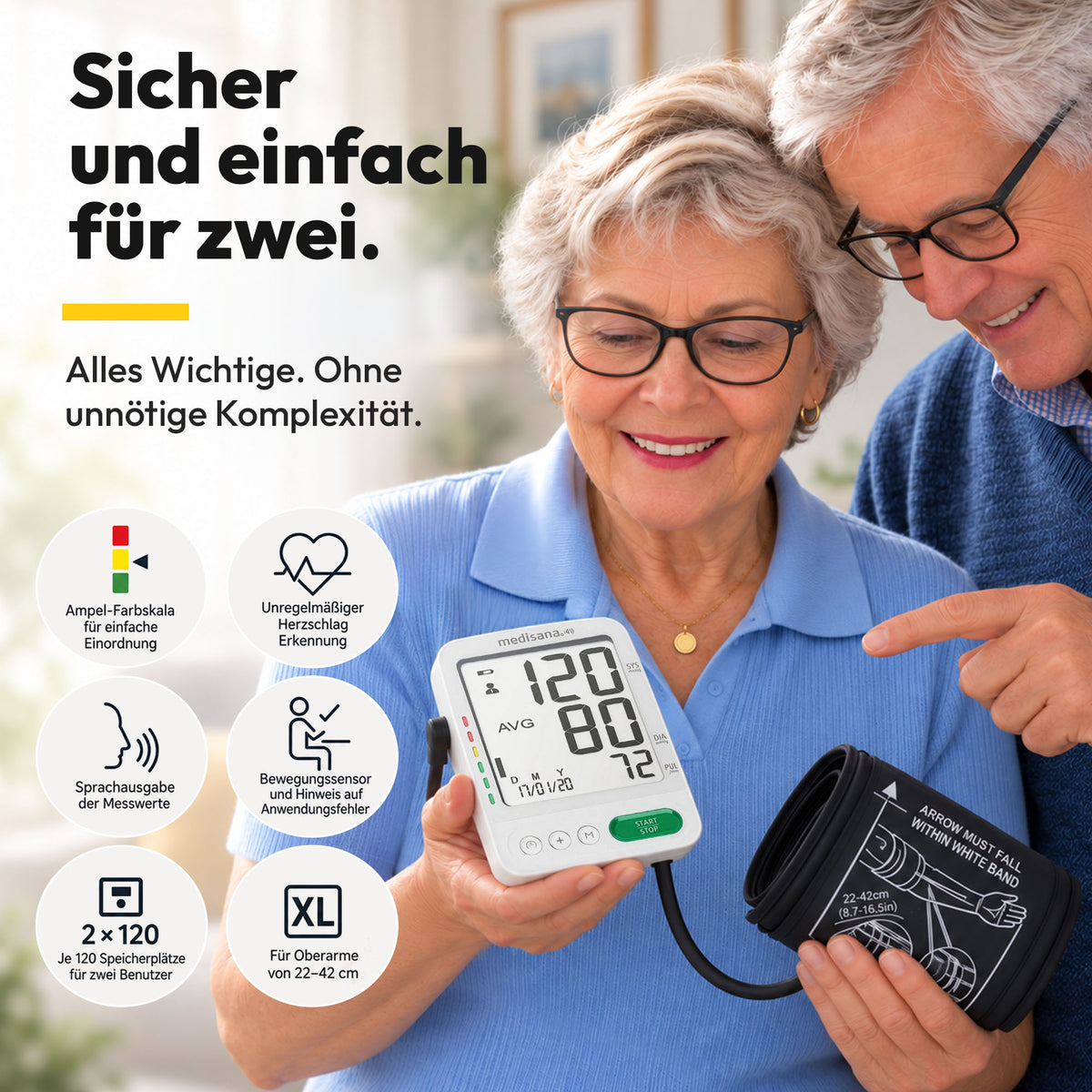 Medisana BU 586 Voice Oberarm-Blutdruckmessgerät