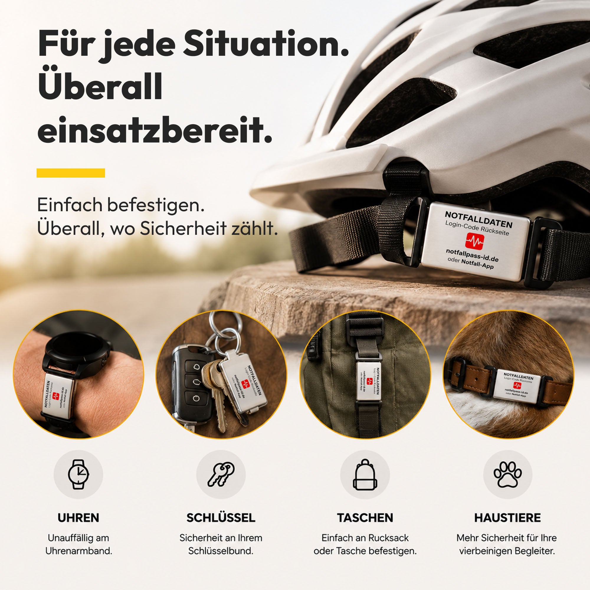 Notfall-ID Armband Tag - mit NFC & QR-Code
