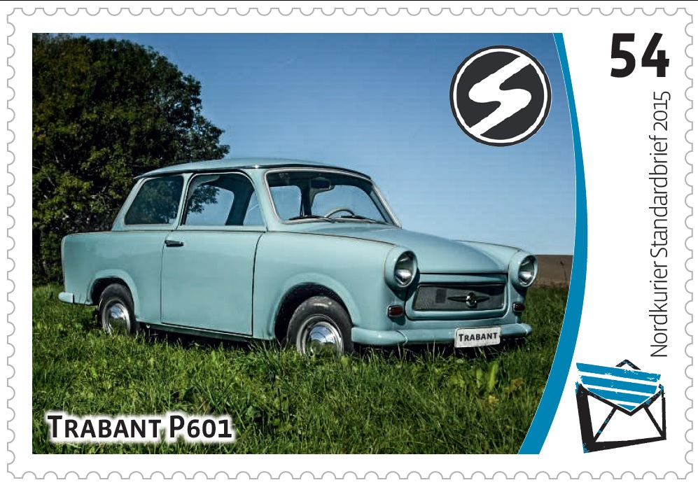 Standardbriefmarke - Fahrzeuge aus der DDR - 10er-Bogen | Portoänderung 54 Cent