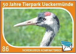 Kompaktbriefmarke - 50 Jahre Tierpark Ueckermünde, Reiher - Einzelmarke