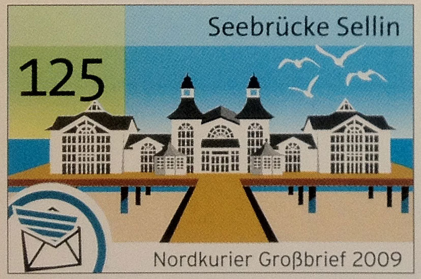 Großbriefmarke - Sehenswürdigkeiten in Nordvorpommern, Seebrücke Seelin - Einzelmarke