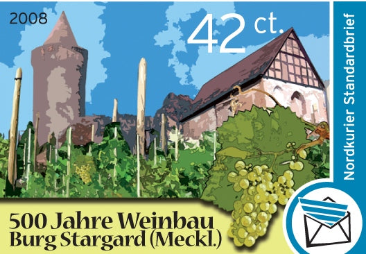 Standardbriefmarke - 500 Jahre Weinbau, Burg Stargard - Einzelmarke