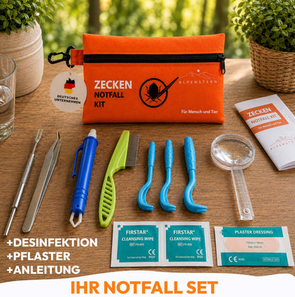Alpenstern - Zeckenset für Mensch &amp; Tier – Zeckenentferner &amp; Notfallkit