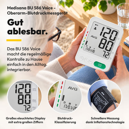 Medisana BU 586 Voice Oberarm-Blutdruckmessgerät