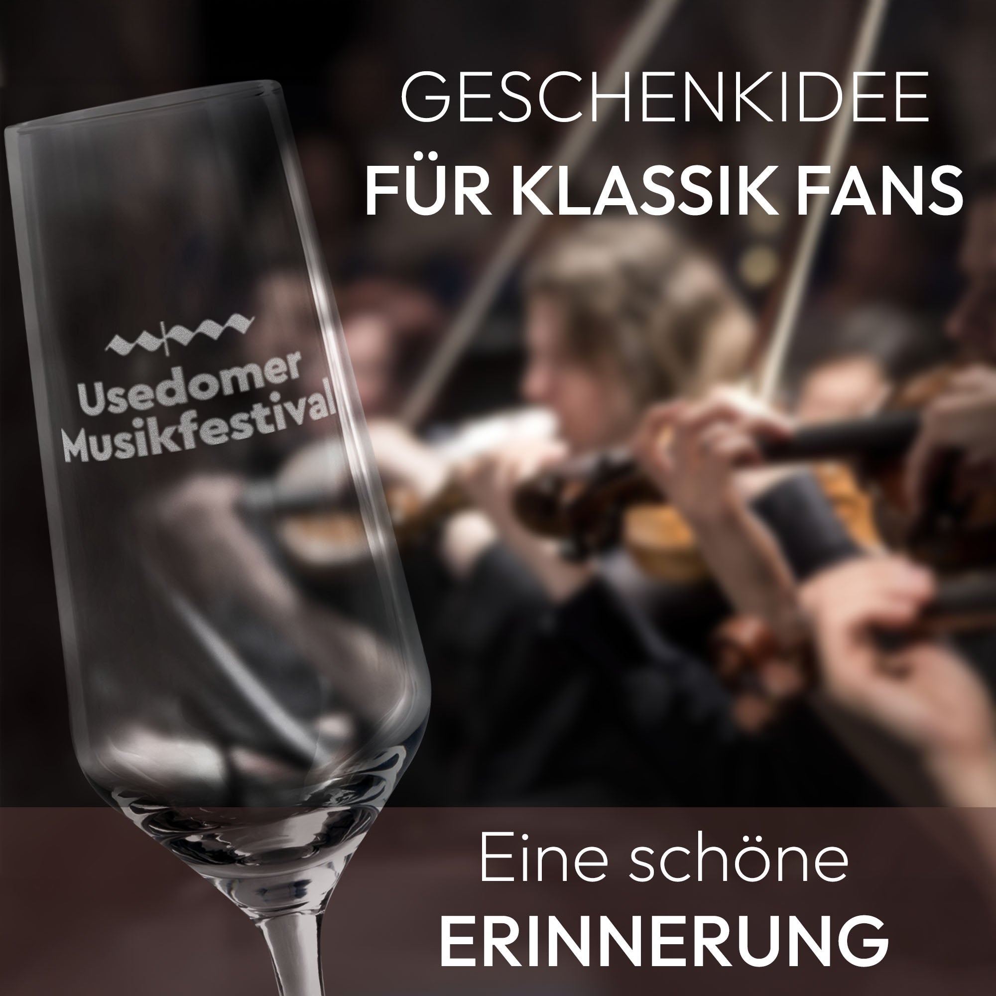 Sektglas mit Gravur - Usedomer Musikfestival