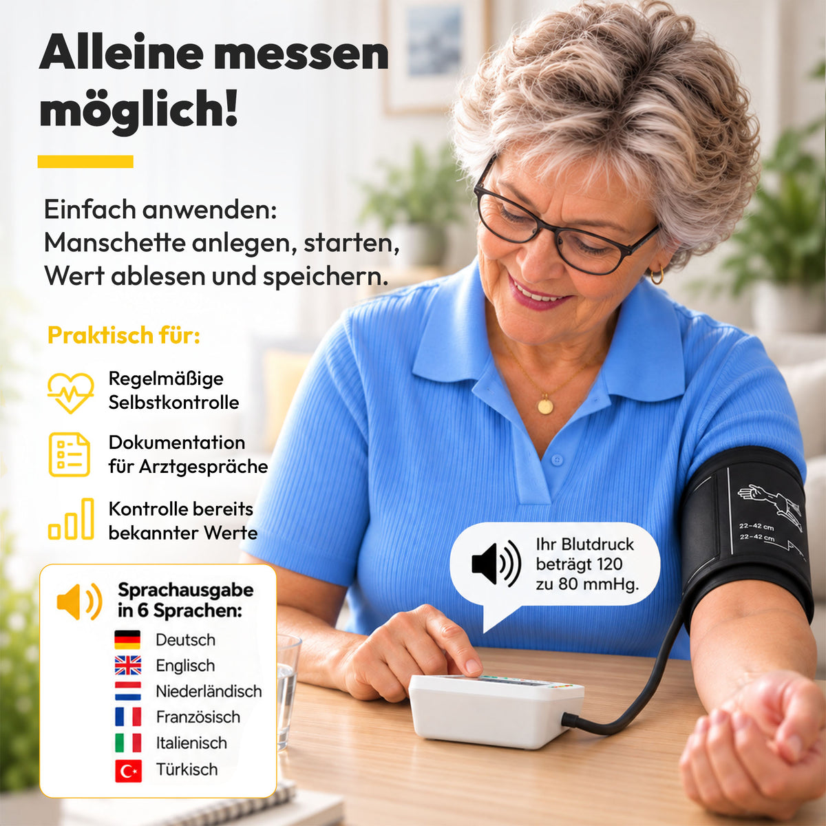 Medisana BU 586 Voice Oberarm-Blutdruckmessgerät