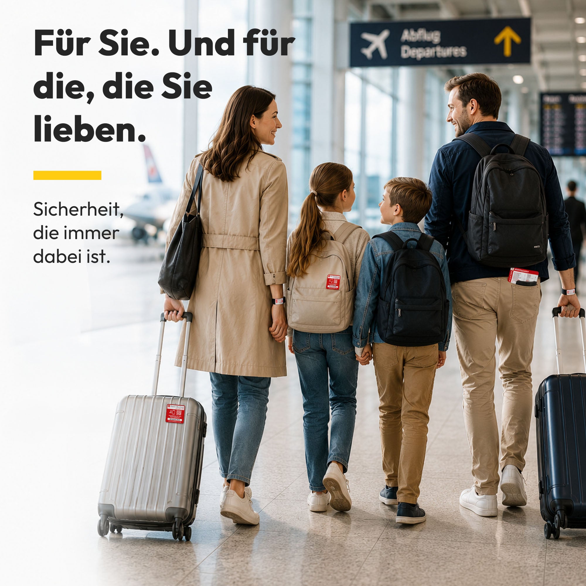 Notfall-ID Set – Rundum geschützt mit Karte, Armband Tag &amp; Rett-Button