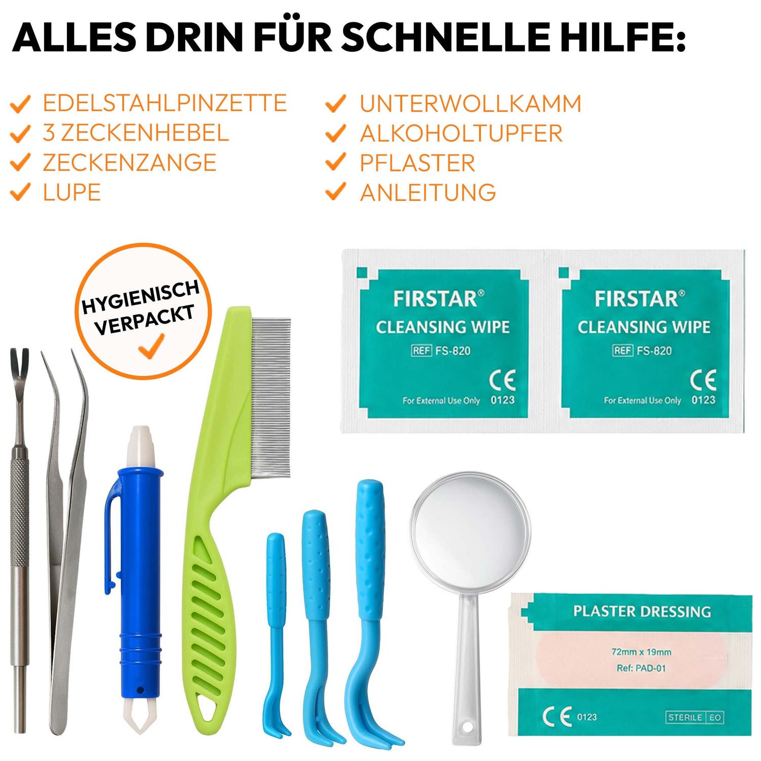 Alpenstern - Zeckenset für Mensch &amp; Tier – Zeckenentferner &amp; Notfallkit