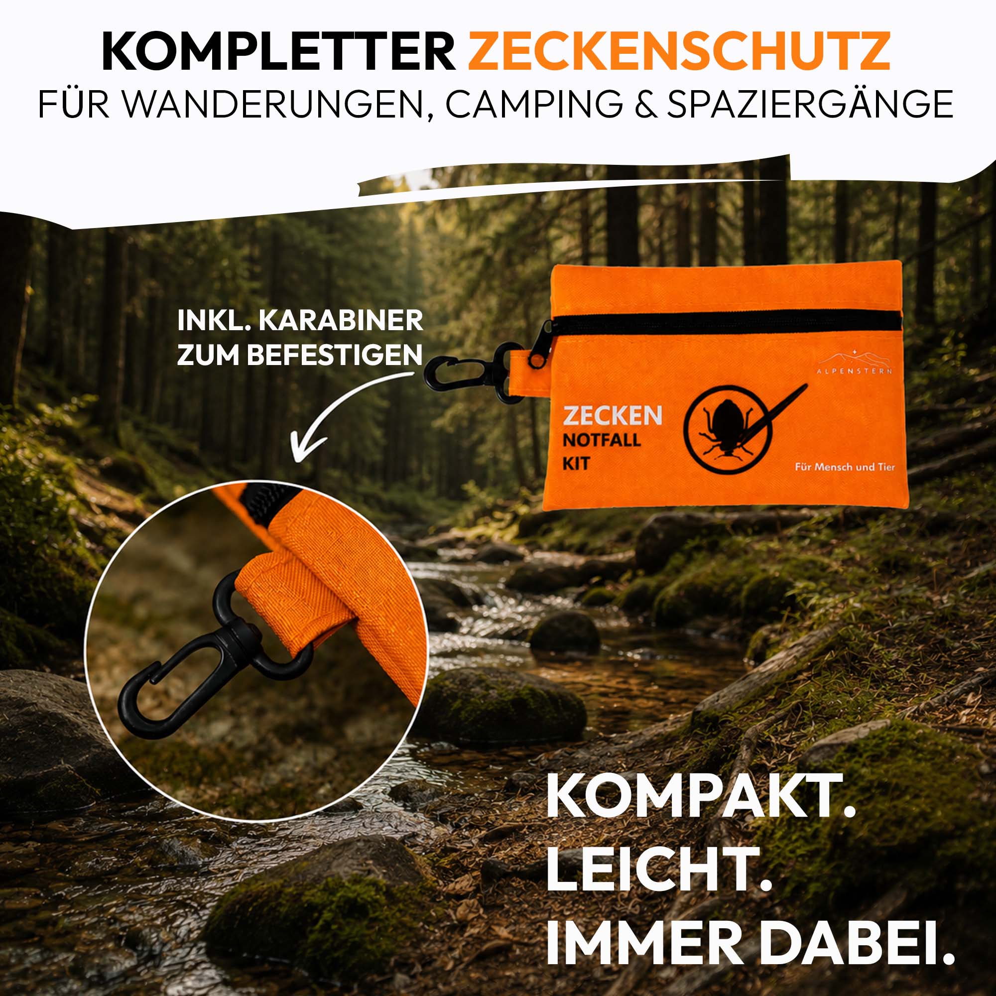 Alpenstern - Zeckenset für Mensch &amp; Tier – Zeckenentferner &amp; Notfallkit