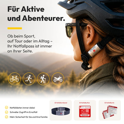 Notfall-ID Armband Tag - mit NFC &amp; QR-Code