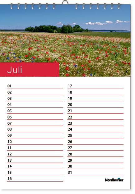 Immerwährender Geburtstagskalender mit Landschaftsmotiven