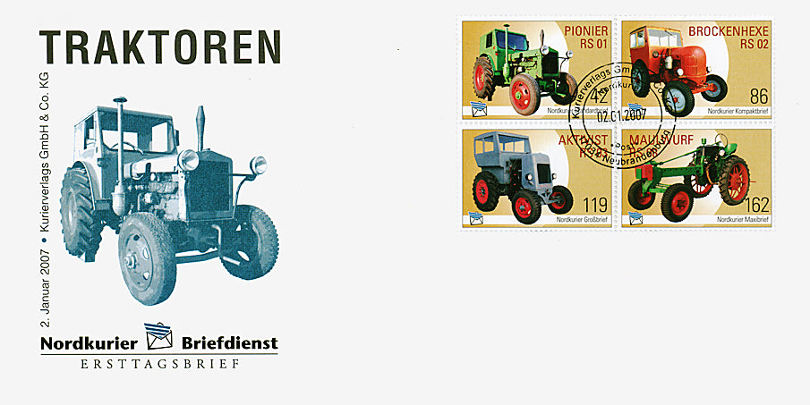 Sonderbriefmarke - Traktoren - Ersttagskarte