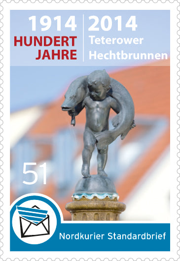 Standardbriefmarke - 100 Jahre Teterower Hechtbrunnen - Einzelmarke