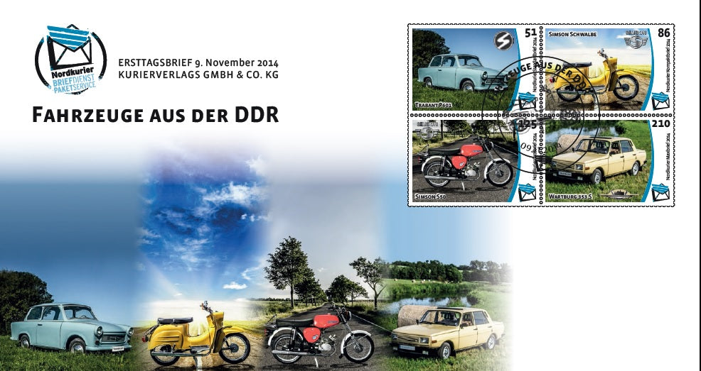 Sonderbriefmarke - Fahrzeuge aus der DDR - Ersttagskarte