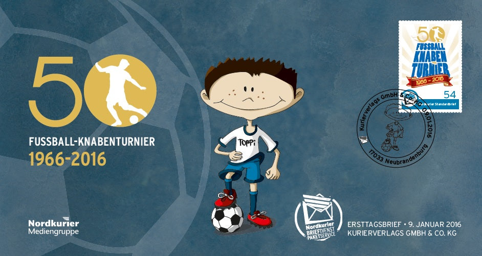 Sonderbriefmarke - 50 Jahre Fußballknabenturnier - Ersttagskarte