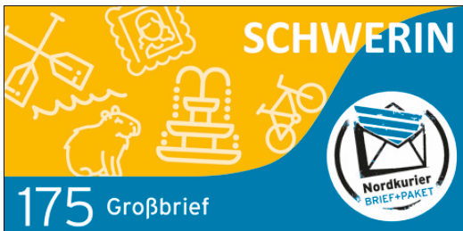 Großbriefmarke - Edition Städteperlen, Schwerin - Einzelmarke