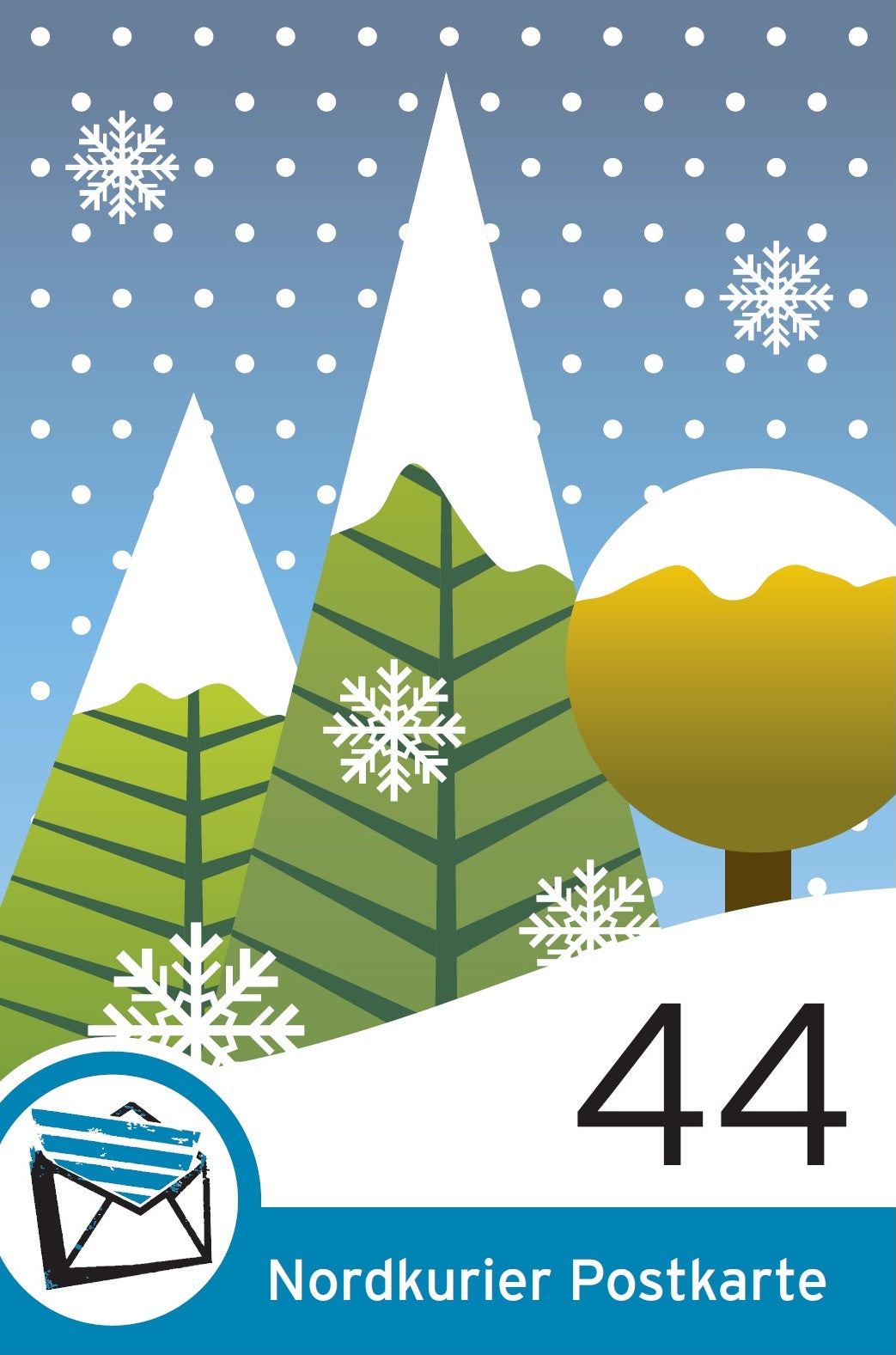 Postkartenbriefmarke - Wintermotiv - 10er-Bogen
