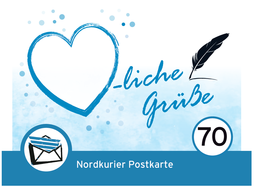 Postkartenbriefmarke - Herzliche Grüße - 10er-Bogen