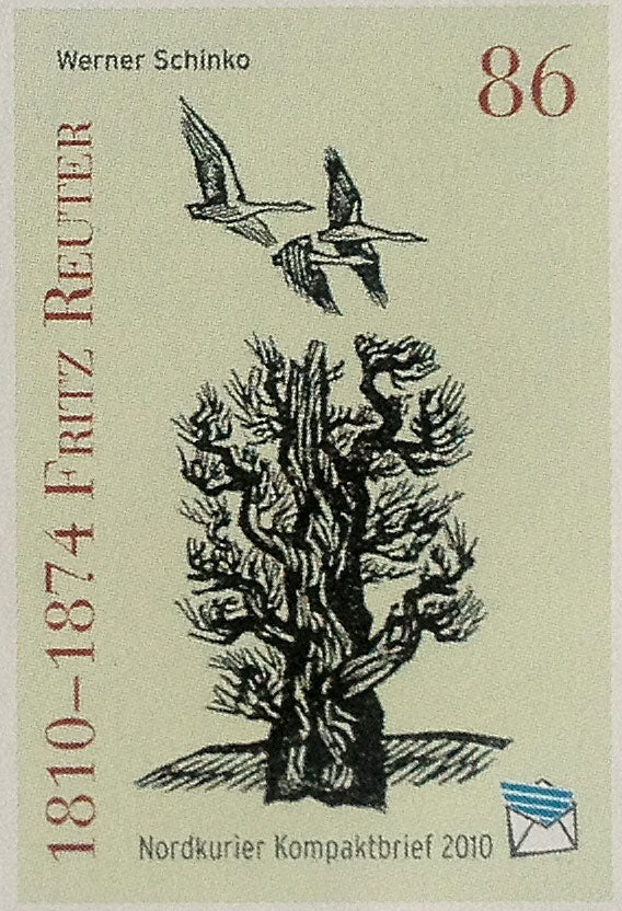 Kompaktbriefmarke - 200. Geburtstag Fritz Reuter - Einzelmarke
