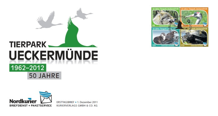 Sonderbriefmarke - 50 Jahre Tierpark Ueckermünde - Ersttagskarte