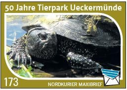 Maxibriefmarke - 50 Jahre Tierpark Ueckermünde, Schildkröte - Einzelmarke