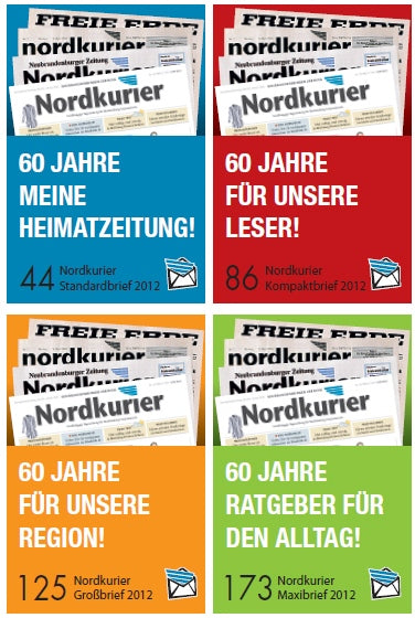 Briefmarkensatz mit 4 Einzelmarken - 60 Jahre Heimatzeitung