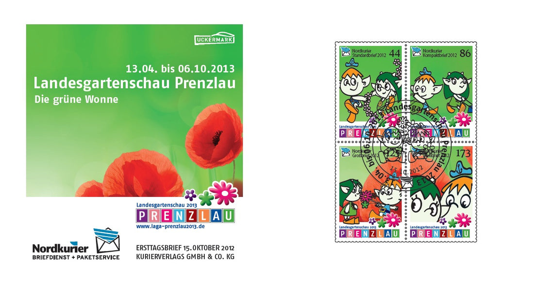 Sonderbriefmarke - Landesgartenschau Prenzlau 2013 - Ersttagskarte