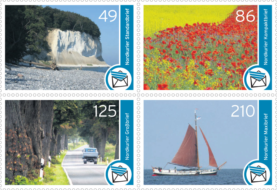Briefmarkensatz mit 4 Einzelmarken - Nordvorpommern