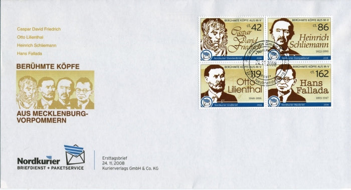 Sonderbriefmarke - Berühmte Köpfe aus Mecklenburg - Ersttagskarte