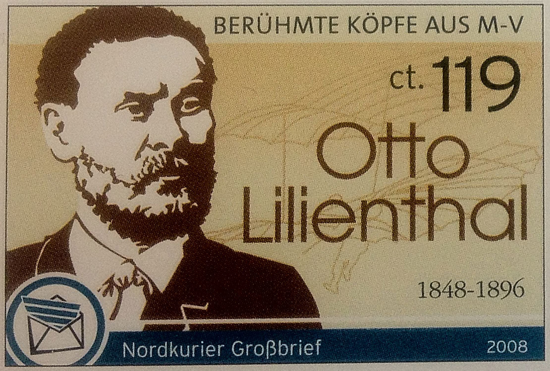 Großbriefmarke - Berühmte Köpfe aus Mecklenburg, Otto Lilienthal - Einzelmarke