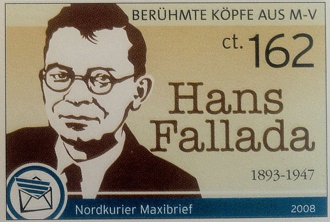 Maxibriefmarke - Berühmte Köpfe aus Mecklenburg, Hans Fallada - Einzelmarke