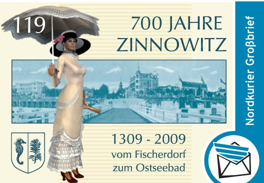 Standardbriefmarke - 700 Jahre Zinnowitz - 10er-Bogen