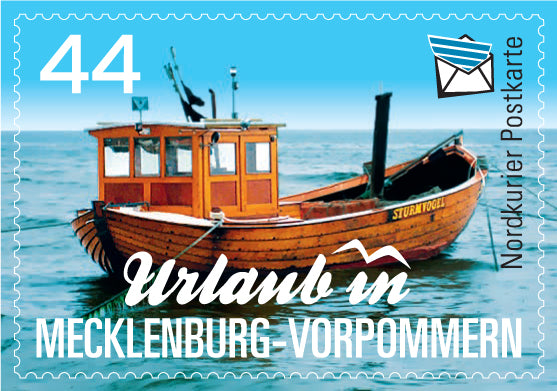 Postkartenbriefmarke - Urlaub in Mecklenburg-Vorpommern - 10er-Bogen | Portoänderung 40 Cent